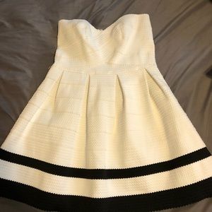 Strapless black and white dress